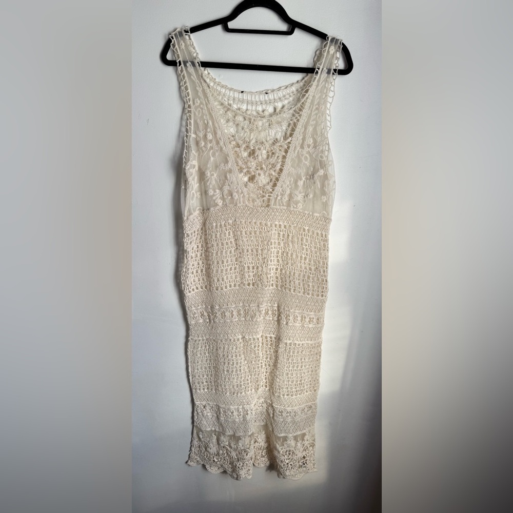 Youarenotalone Elegant Cream Lace Dress